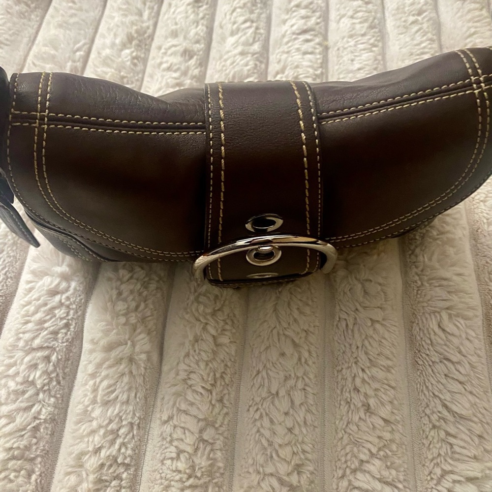 Coach Brown and Silver Shoulder Bag with Classic Hobo Design - Picture 6 of 7